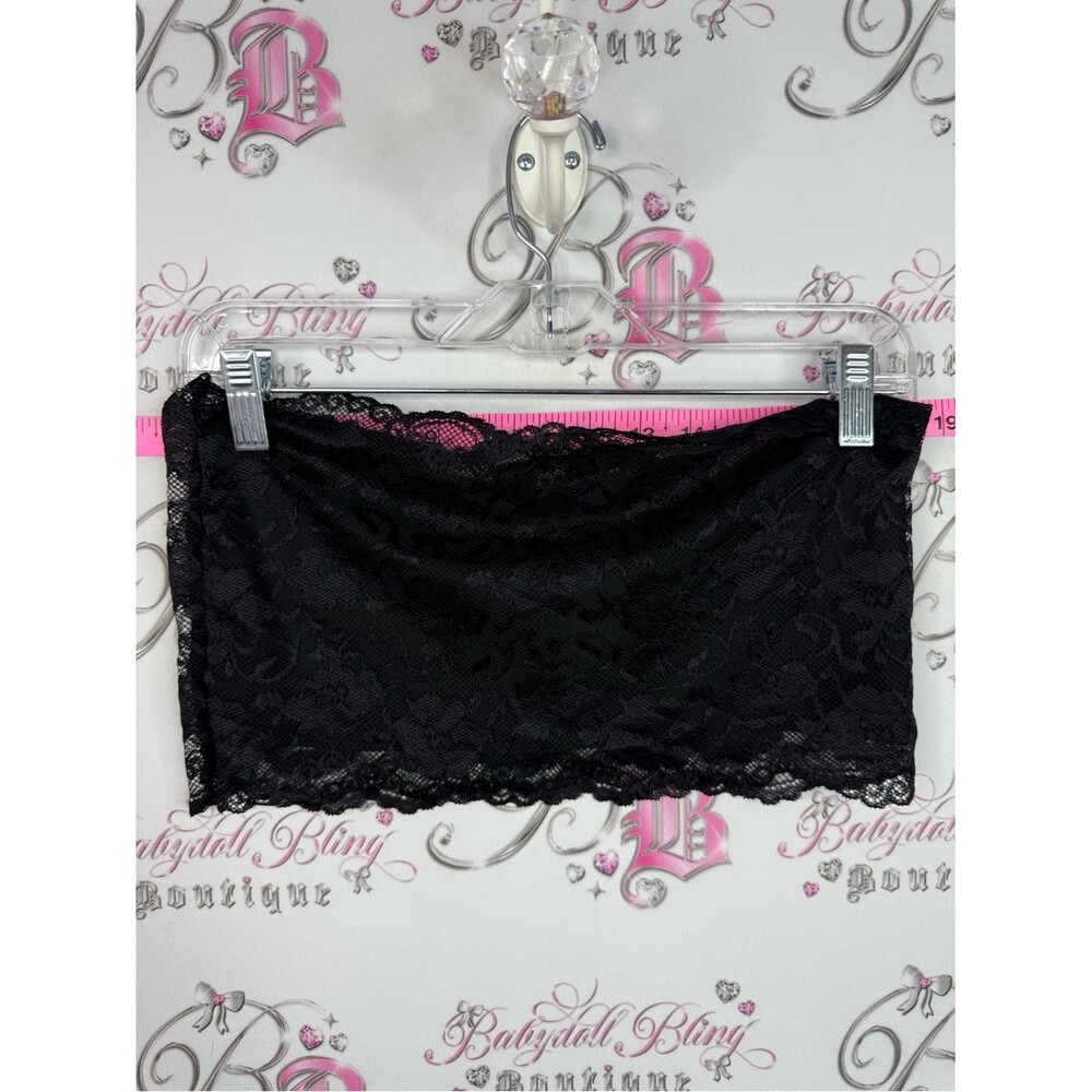 Lace bra tube top strapless crop Black Lace Bandeau Tube Top